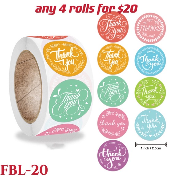 4 rolls of Thank you stickers-#FBL-05 - Picture 15 of 15